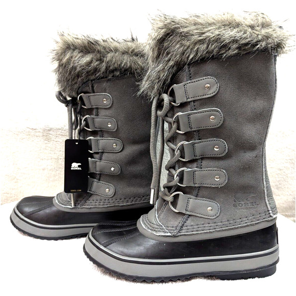Sorel Women's Joan of Arctic sz 6.5 Snow Boots Quarry black - Picture 1 of 7
